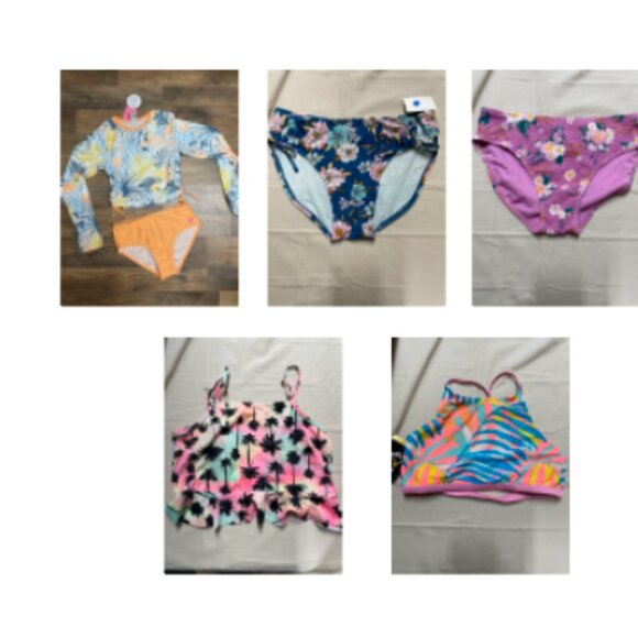 Ruffle Butts Kids Swim Rashguards - Blue, Orange, Pink, Purple - Picture 1 of 1